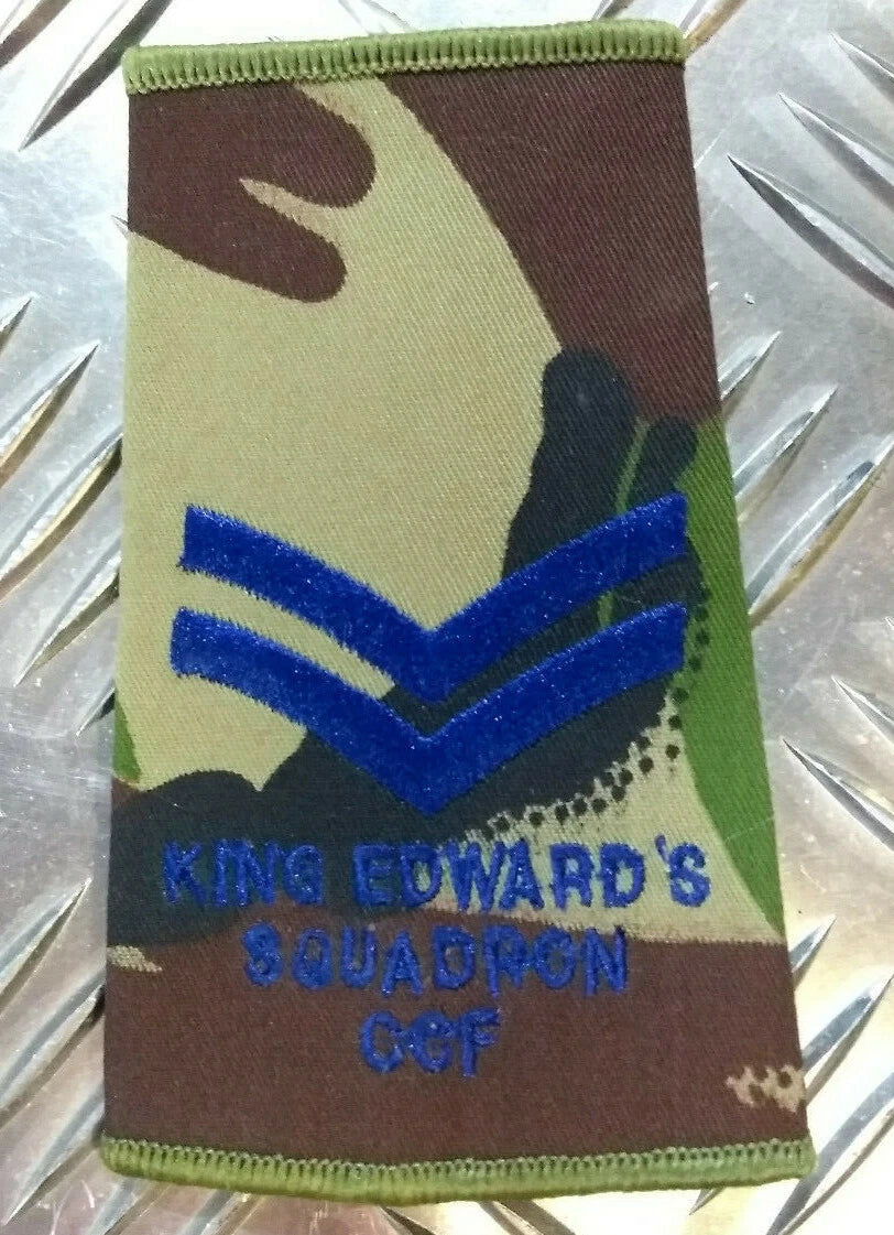 CCF Rank Slide Woodland DPM Camo King Edward's Squadron Assorted Ranks