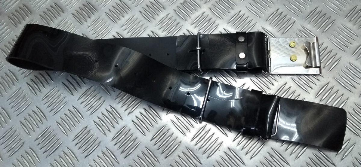 The Rifles Black PVC Parade Belt Chrome Insignia Plate Buckle Hi Sheen Old Pattern British Max 34"