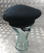 Black Wool Beret H&S with Red Badge Tab and Bahrain Badge Military Issue Size 60cm