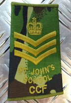 Woodland DPM Camo St. John's School CCF Rank Slides Genuine British Army