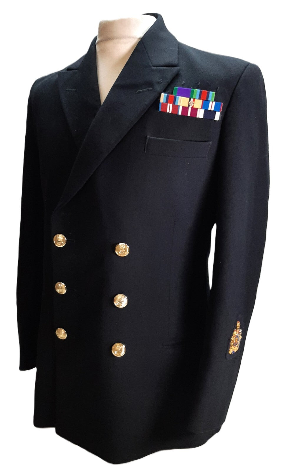 Royal Navy No1B Dress Jacket Warrant Officer Class 1 Badged Fully Buttoned British Naval Mans 108cm Short