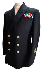 Royal Navy No1B Dress Jacket Warrant Officer Class 1 Badged Fully Buttoned British Naval Mans 108cm Short