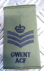 Green OD GWENT ACF Rank Slide Various Ranks Genuine British Army Issue - NEW