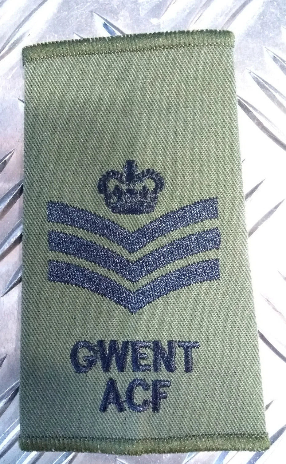 Green OD GWENT ACF Rank Slide Various Ranks Genuine British Army Issue - NEW