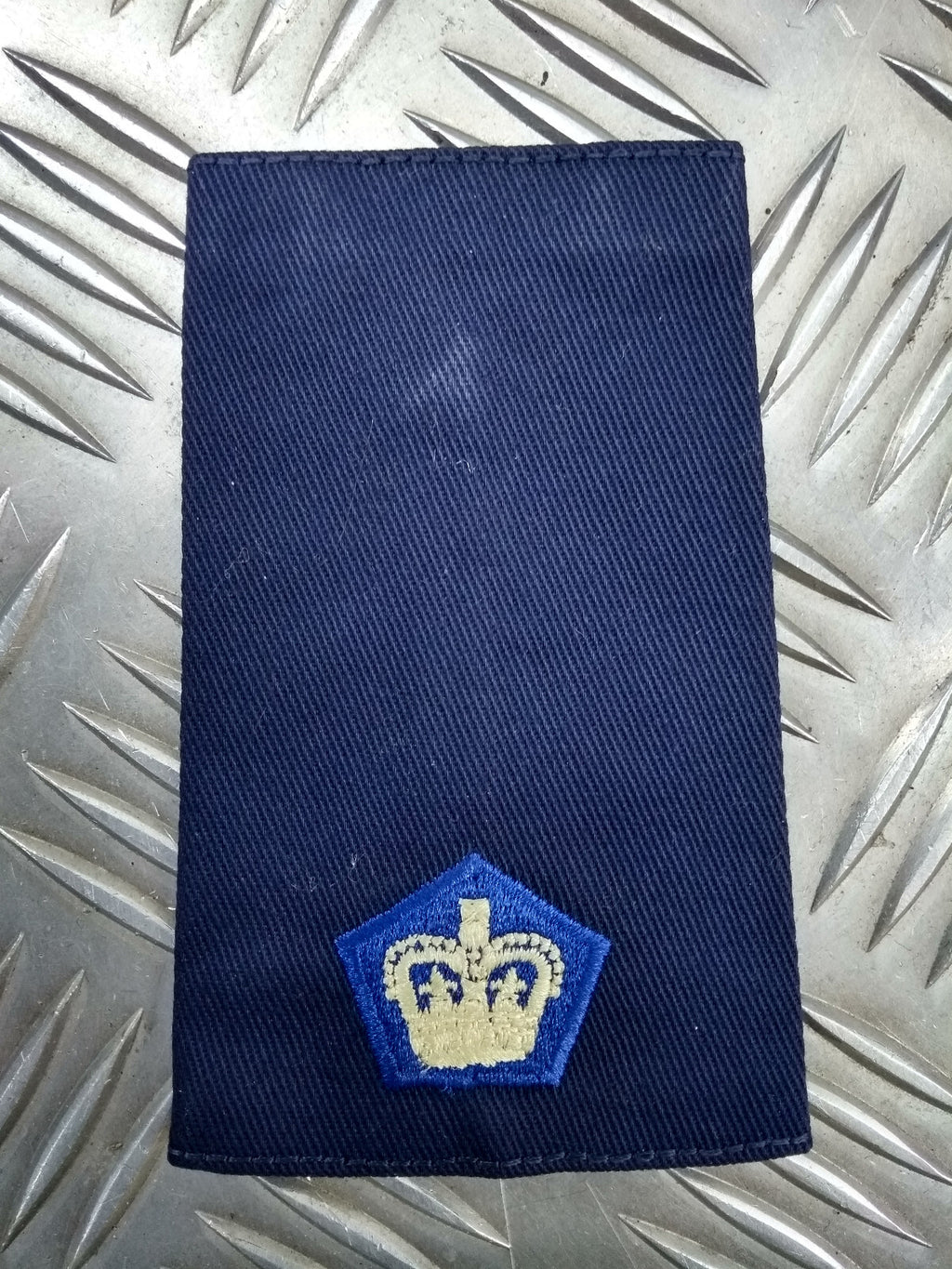 British Army Officers Rank Slide Dark Blue with Blue Edge Captain or Major Genuine - NEW