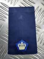British Army Officers Rank Slide Dark Blue with Blue Edge Captain or Major Genuine - NEW
