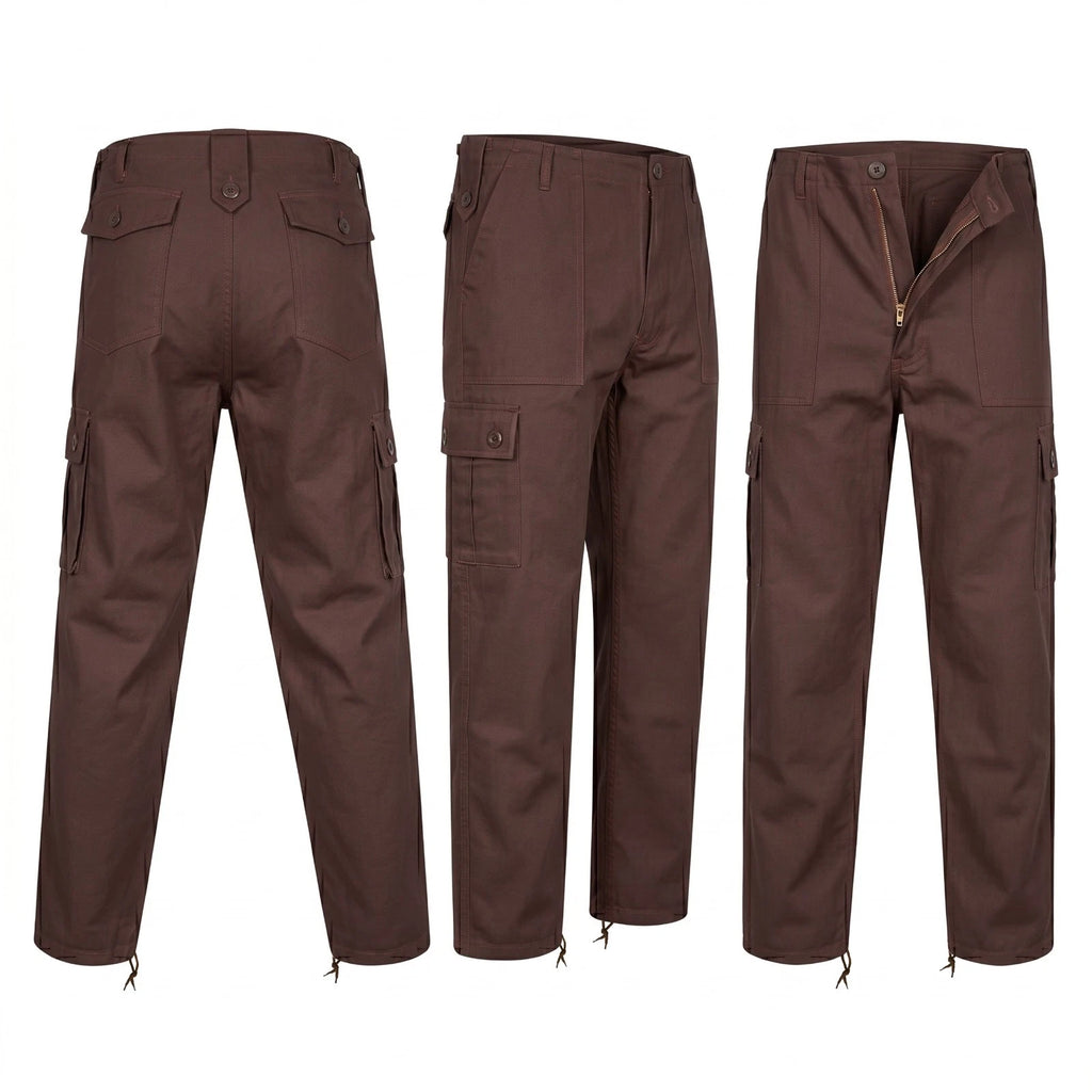 Brown Combat Trousers Sand Plain Pattern Military Style Combat / Army Field Pants 32"