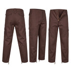 Brown Combat Trousers Sand Plain Pattern Military Style Combat / Army Field Pants 32"