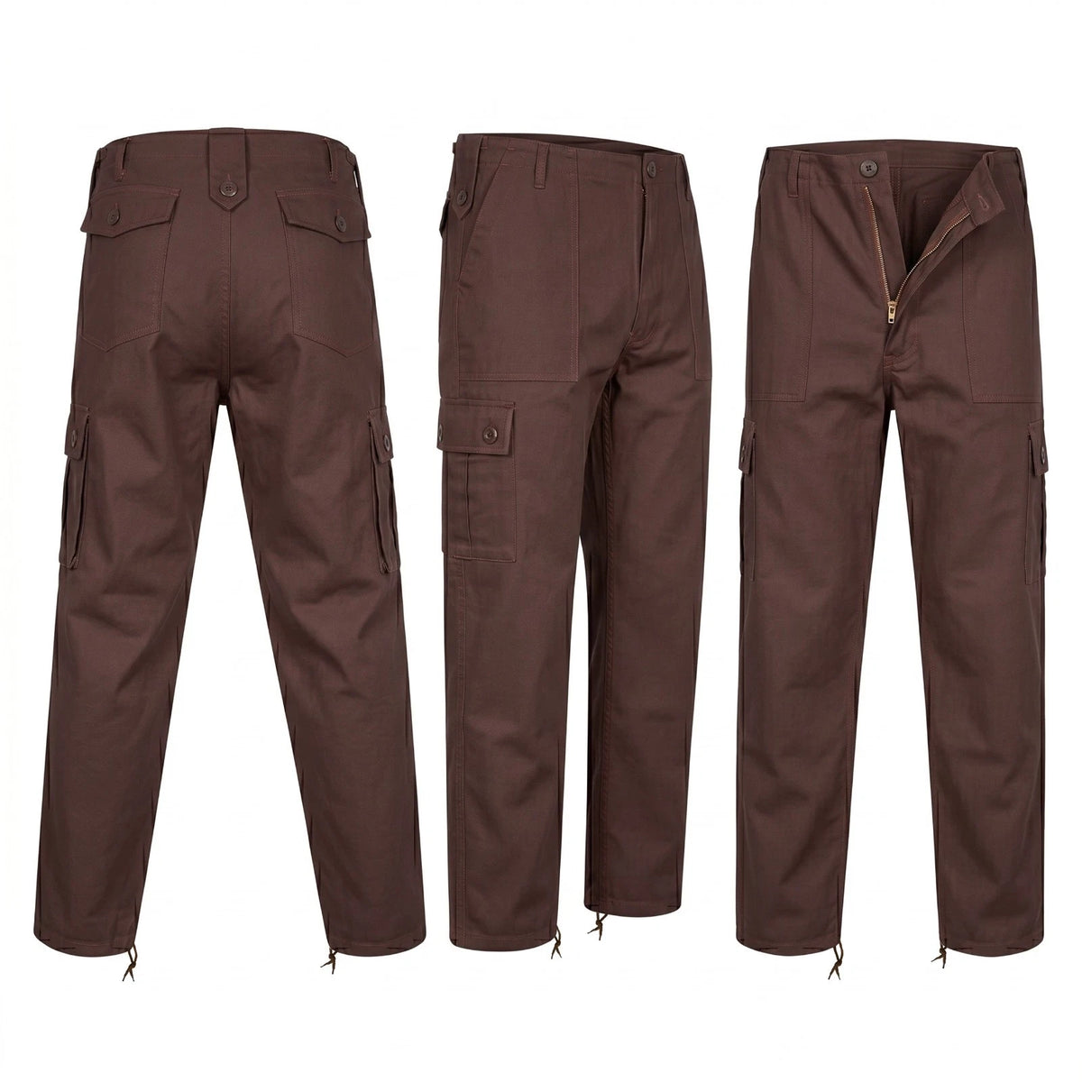 Brown Combat Trousers Sand Plain Pattern Military Style Combat / Army Field Pants 32"