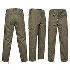 Green Combat Trousers Olive Plain Pattern Military Style Combat / Army Field Pants