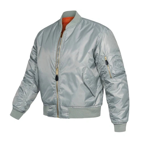 MA1 Bomber Jacket US Military Style Silver / Grey Colour