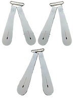 White Leather Brace Replacement Tabs for Buttons / Braces