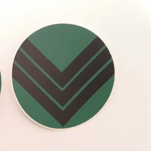 Rank Stickers for NBC CBRN Suit Various Ranks Black On Green - NEW