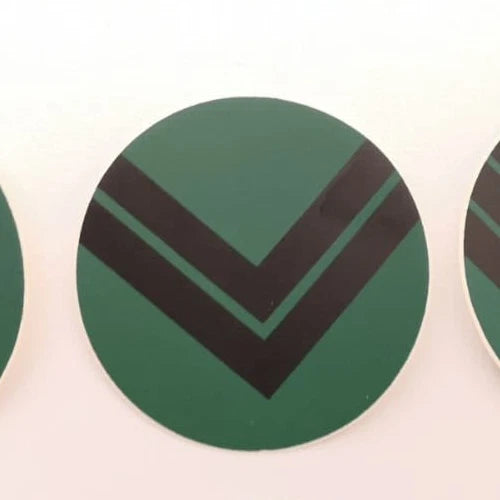 Rank Stickers for NBC CBRN Suit Various Ranks Black On Green - NEW