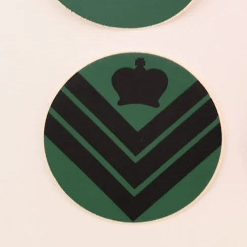 Rank Stickers for NBC CBRN Suit Various Ranks Black On Green - NEW