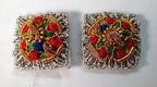 Shoulder Pips 3/8" Silver / Coloured Hand Embroidered H/E Bath Stars 1 Pair