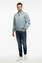 Silver MA1 Male Fashion Pose - Zip Closed