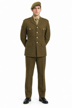 Soldier wearing original jacket and supplied wool tie