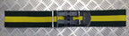 Stable Belt 75mm Green with Yellow Stripes Double Leather Straps UK Made XL