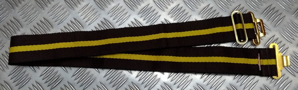 Stable Belt Unknown Pattern 37 Buckle Brow with Yellow Stripe 49mm Wide