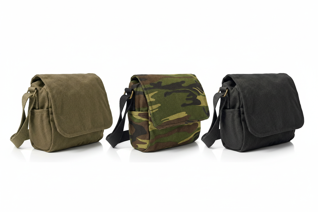 Three bags in one straight horizontal row