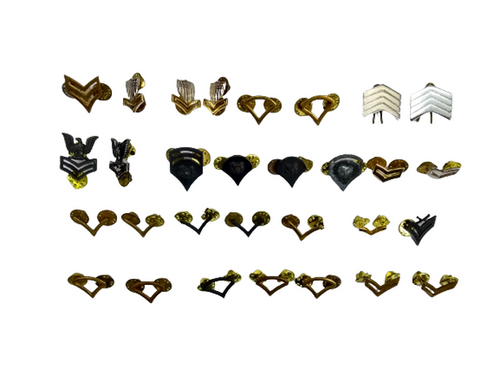 US & Other Metal Badges, Pins, Bars, Chevrons & Ranks x30 Assorted Joblot