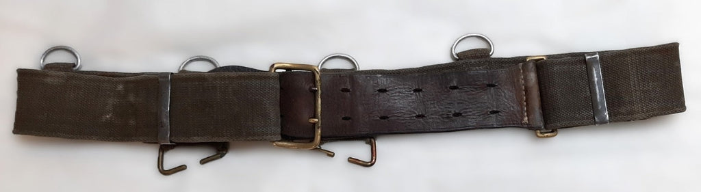 Vintage Belt Webbing Load Carry / Canvas / Leather WaistBelt Max 42"