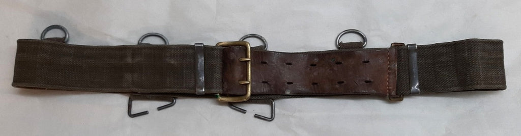 Vintage Belt Webbing Load Carry / Canvas / Leather WaistBelt Max 44"