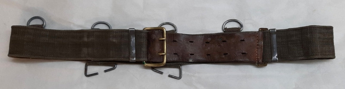 Vintage Belt Webbing Load Carry / Canvas / Leather WaistBelt Max 44"