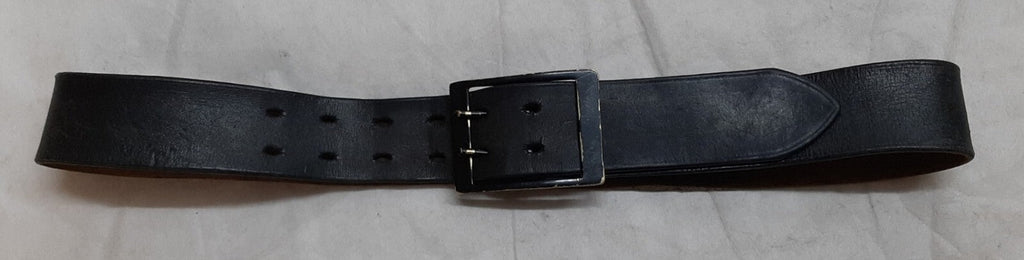 Vintage Leather Belt Solid Brass Double Prong Painted Buckle 1 3/4 Wide Size 38"