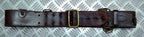 Vintage Sam Browne Belt Brown Leather No Shoulder Strap Brass Buckle & Fittings