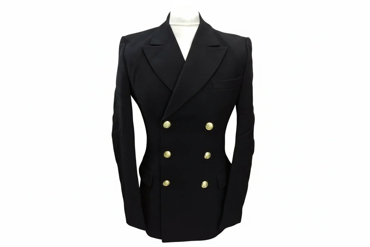 Royal Navy Jacket Class I & III Double-Breasted British RN Uniform with Anchor Buttons
