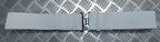 White Courlene Parade Belt With Chrome Buckle