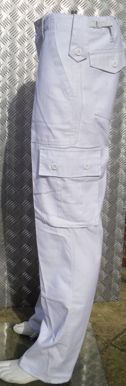 White Military Style Combat Cargo / Utility / Field Trousers - All Sizes - NEW
