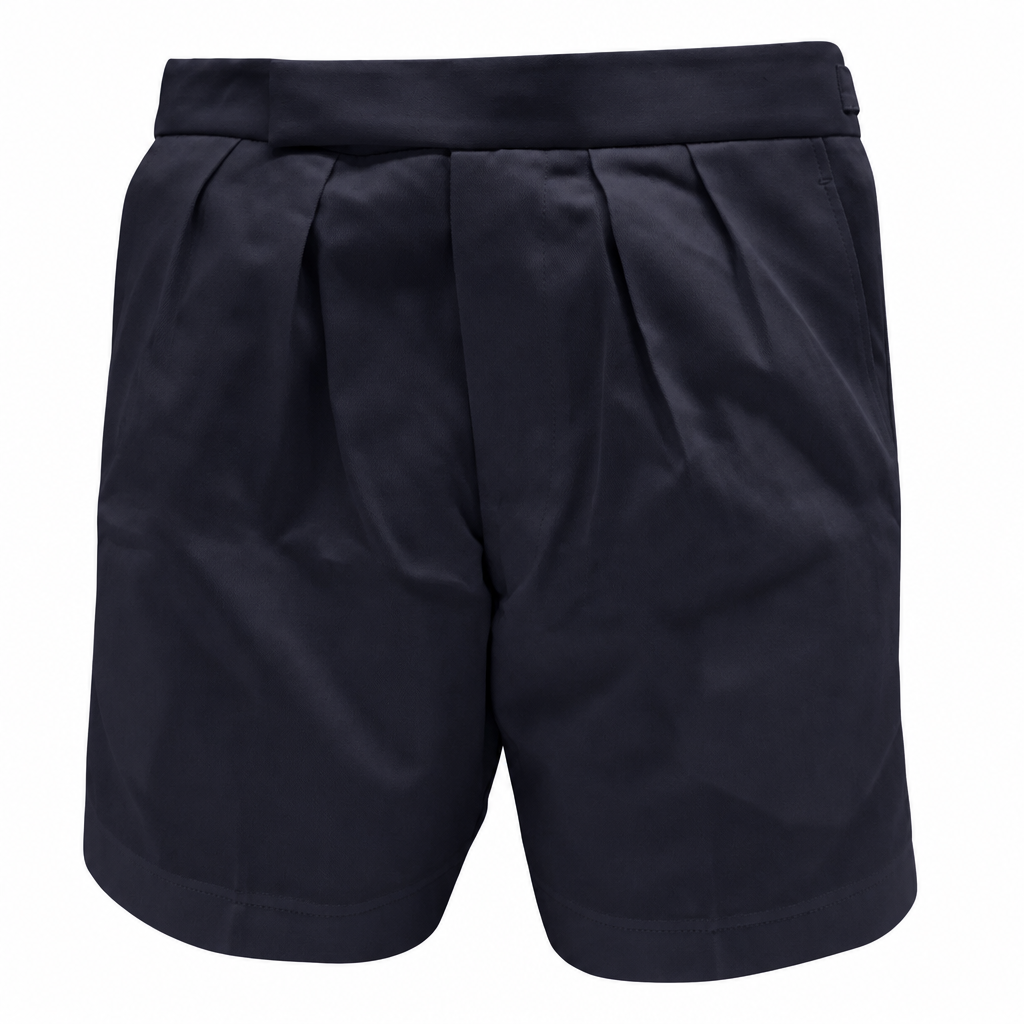 White shorts recoloured navy with the original design and white background retained