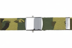 Woodland Camo Belt - Chrome Detail Close-up