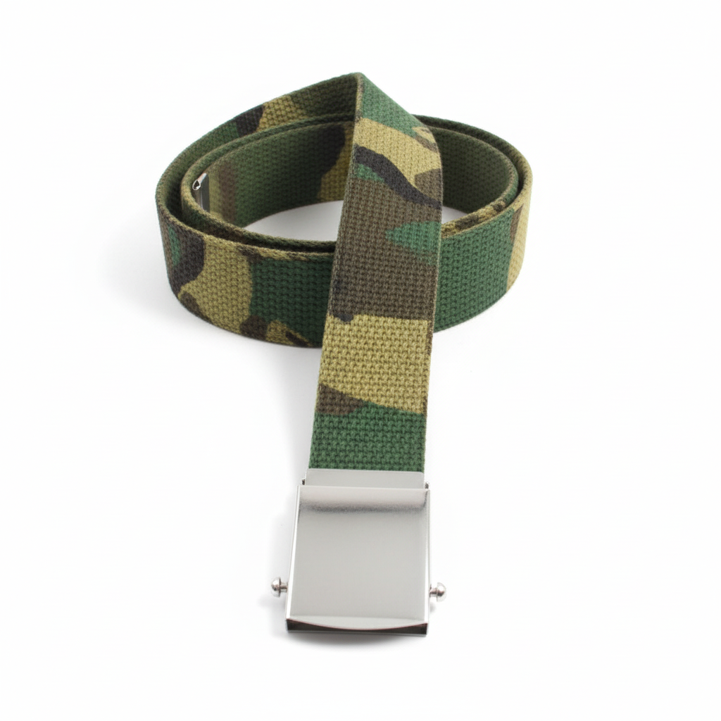 Woodland Camo Belt - White Background, No Reflection