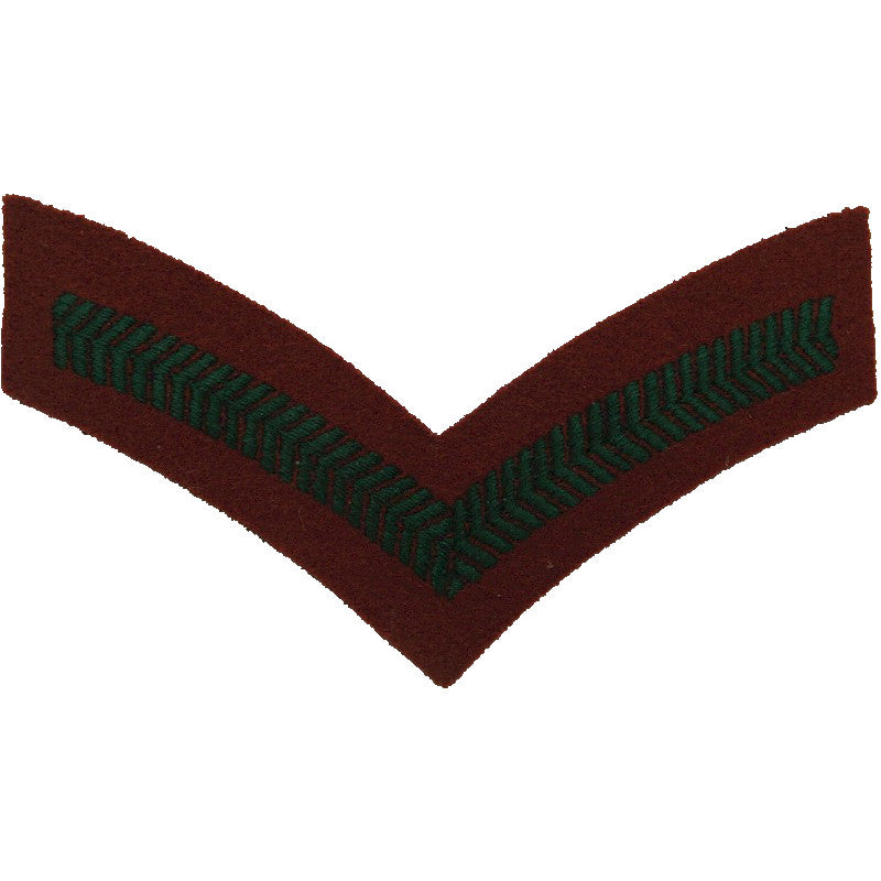 Genuine British Army Green on Red WRAC Rank Chevrons / Badges/Patches