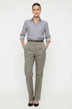 WRAF Stone Slacks - Female Model Fashion Pose