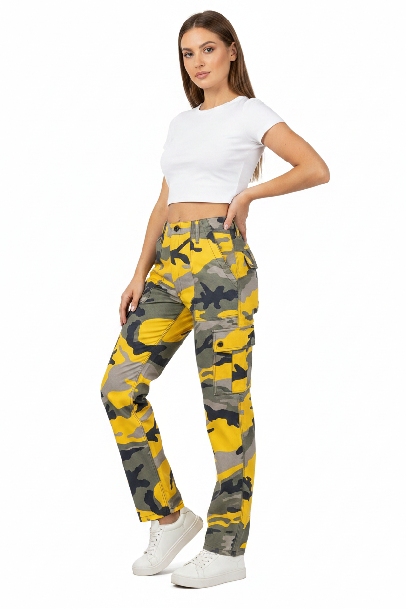 Yellow Camo Female Model