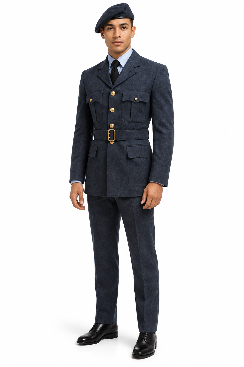 Young model wearing the RAF-style jacket